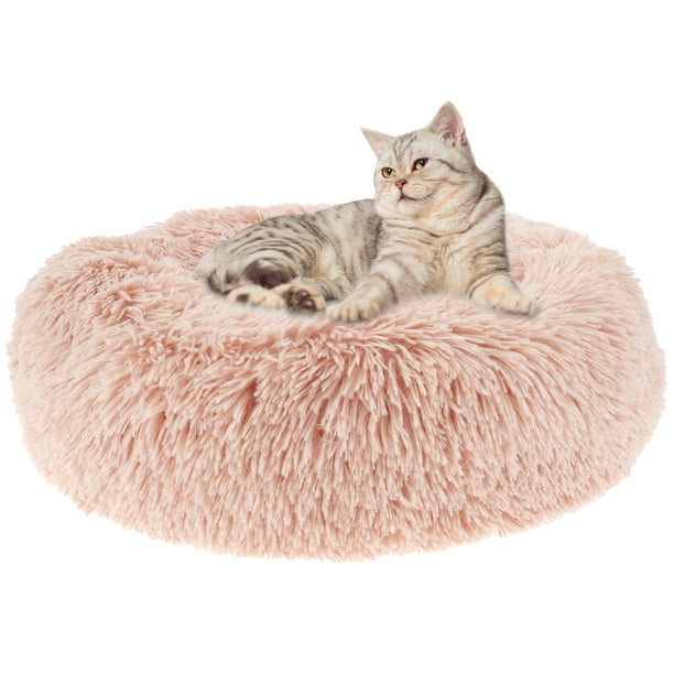 Pet Dog Cat Calming Bed Round Nest Warm Soft Plush Comfy Sofa Pet Sleeping US